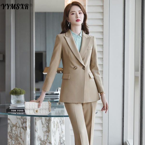 women's two piece pants high-end suit plus size women's 2021 winter fashion double-breasted ladies jacket casual high-waist trouser, White
women's two piece pants high-end suit plus size women's 2021 winter fashion double-breasted ladies jacket casual high-waist trouser, White