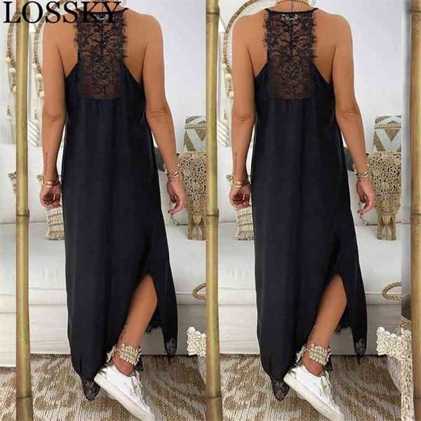 new lace patchwork black strap maxi casual loose v neck sleeveless sode split womens summer beach es long dress robe, Black;gray
new lace patchwork black strap maxi casual loose v neck sleeveless sode split womens summer beach es long dress robe, Black;gray