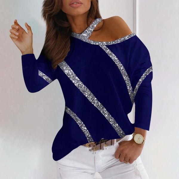 women's t-shirt women summer long sleeve loose off shoulder casual pullover bright gold elegant style roupa feminina, White
women's t-shirt women summer long sleeve loose off shoulder casual pullover bright gold elegant style roupa feminina, White