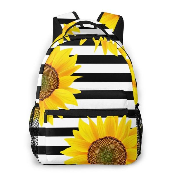 backpack travel pack sunflowers on striped black and white sports bag outdoor climbing
backpack travel pack sunflowers on striped black and white sports bag outdoor climbing