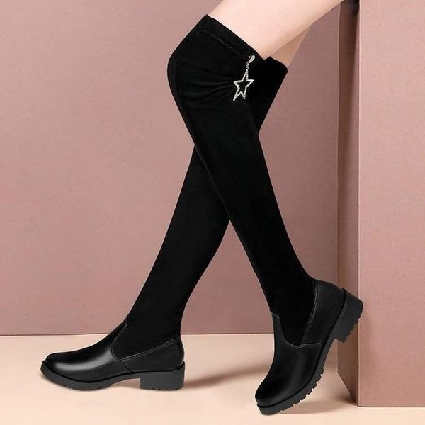 boots 35-43 plus size women's shoes fat feet women suede over-the-knee net celebrity fashion stretch thin, Black
boots 35-43 plus size women's shoes fat feet women suede over-the-knee net celebrity fashion stretch thin, Black