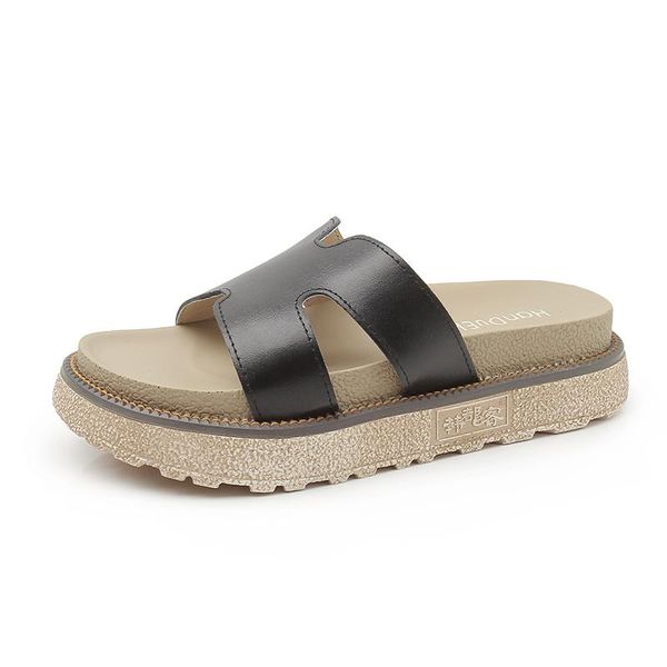 sandals shoes for women thick soled summer and spring beach genuine leather slippers soft comfortable without heel, Black
sandals shoes for women thick soled summer and spring beach genuine leather slippers soft comfortable without heel, Black