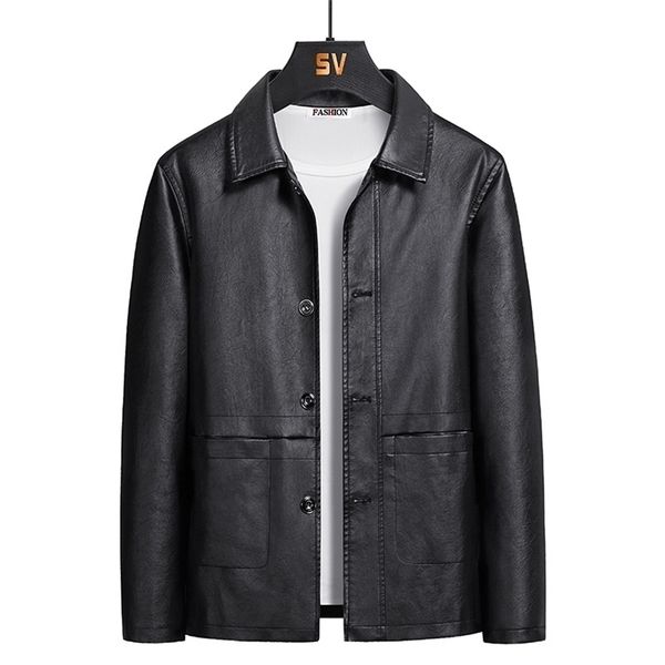 fashion men's leather jacket autumn simple lapel slim solid color m-5xl casual chaquetas los hombres 211126, Black;brown
fashion men's leather jacket autumn simple lapel slim solid color m-5xl casual chaquetas los hombres 211126, Black;brown