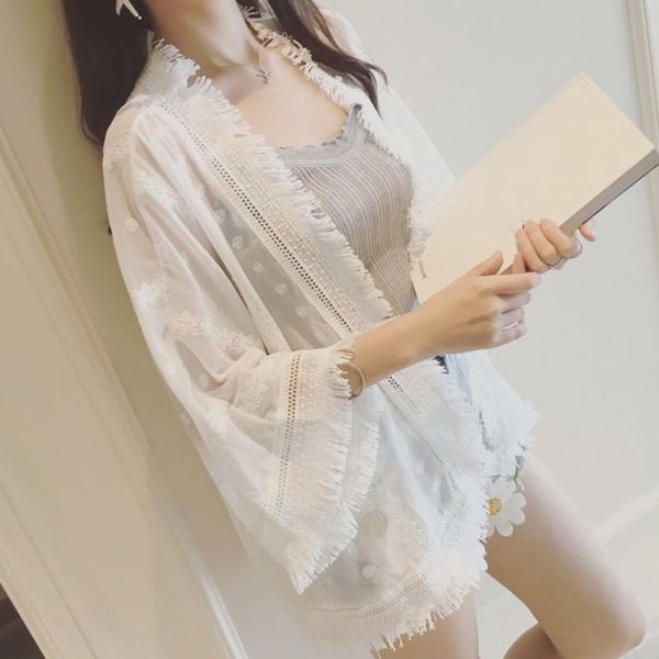 white embroidery crochet kimono blouse cardigan summer casual women hollow out loose tassel women's blouses & shirts
white embroidery crochet kimono blouse cardigan summer casual women hollow out loose tassel women's blouses & shirts