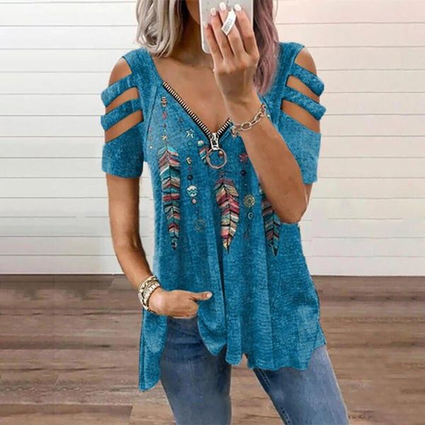 women's t-shirt hollow-out lady fashion woman v-neck short sleeve summer print loose zipper plus size teeshirt femme mujer, White
women's t-shirt hollow-out lady fashion woman v-neck short sleeve summer print loose zipper plus size teeshirt femme mujer, White