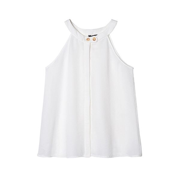 white black brown camis button sleeveless halter solid chic women female b0134 210514
white black brown camis button sleeveless halter solid chic women female b0134 210514