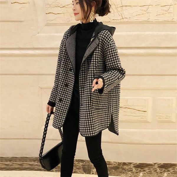 women's wool & blends fashion houndstooth hooded woollen jackets women plus size 4xl spring autumn coats elegant chic black white plaid
women's wool & blends fashion houndstooth hooded woollen jackets women plus size 4xl spring autumn coats elegant chic black white plaid