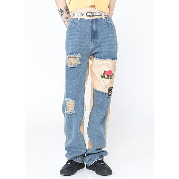 men's jeans hole ripped embroidery spliced denim trousers men and women oversize high street casual pants loose color block jean, Blue
men's jeans hole ripped embroidery spliced denim trousers men and women oversize high street casual pants loose color block jean, Blue