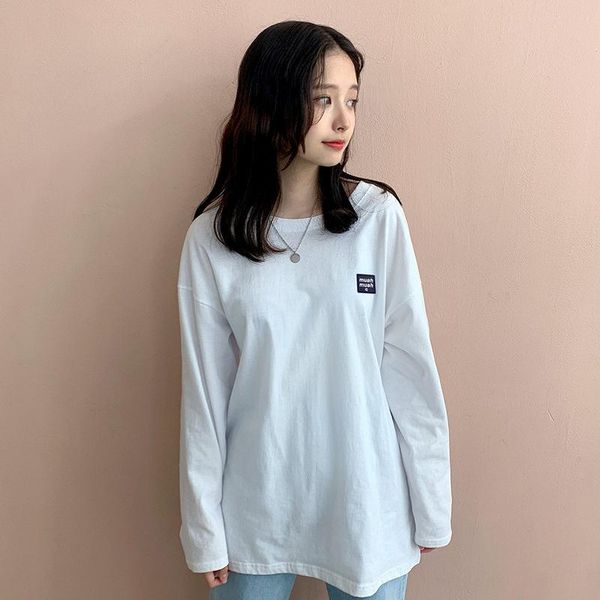 women's t-shirt 2021 autumn embroidered letters long sleeve women oversize south korea loose white casual o-neck
women's t-shirt 2021 autumn embroidered letters long sleeve women oversize south korea loose white casual o-neck