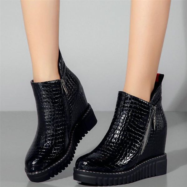 boots winter warm platform oxfords shoes women genuine leather wedges high heel motorcycle female round toe casual shoe, Black
boots winter warm platform oxfords shoes women genuine leather wedges high heel motorcycle female round toe casual shoe, Black