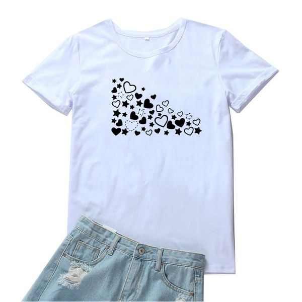 women's t-shirt little stars and hearts graphics tee shirt femme funny red print women tshirts cotton fashion camiseta mujer grunge aes, White
women's t-shirt little stars and hearts graphics tee shirt femme funny red print women tshirts cotton fashion camiseta mujer grunge aes, White