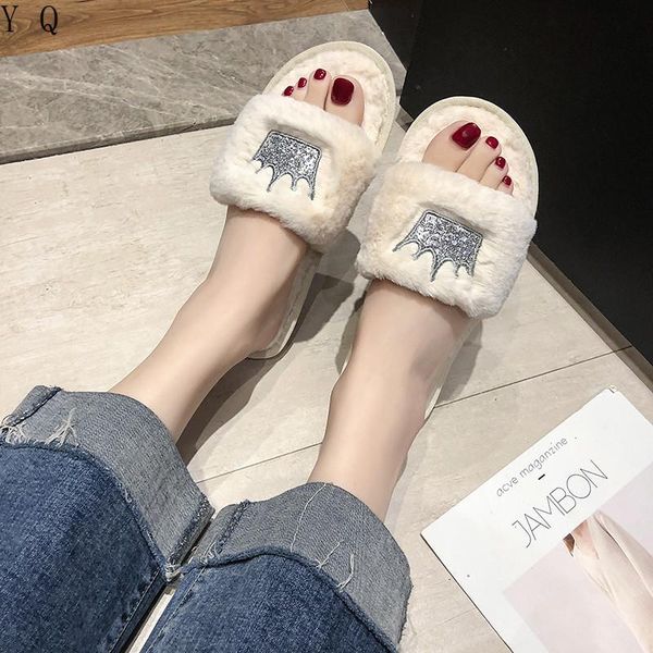 winter women home slippers with faux fur fashion warm shoes woman slip on flats female slides sequin crow black pink
winter women home slippers with faux fur fashion warm shoes woman slip on flats female slides sequin crow black pink