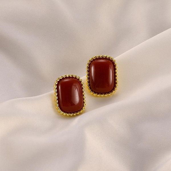 stud charming red resin earrings for women fashion wedding engagement gold accessories elegant ladies party jewelry, Golden;silver
stud charming red resin earrings for women fashion wedding engagement gold accessories elegant ladies party jewelry, Golden;silver