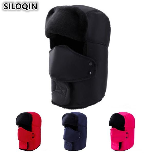 berets siloqin thicker plus velvet warm winter earmuffs hat bomber hats for men women anti-snow male bone couple hooded mask ski caps, Blue;gray
berets siloqin thicker plus velvet warm winter earmuffs hat bomber hats for men women anti-snow male bone couple hooded mask ski caps, Blue;gray