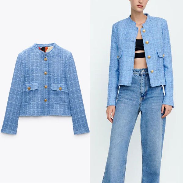 women's jackets za blue textured jacket women vintage long sleeve button up autumn coat feminine chic patch pocket fitted outerwea, Black;brown
women's jackets za blue textured jacket women vintage long sleeve button up autumn coat feminine chic patch pocket fitted outerwea, Black;brown
