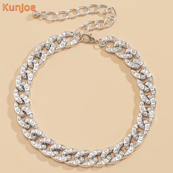 kunjoe iced out cuban necklace chain for women fashion luxury full rhinestone silver color hip hop choker vintage punk jewelry chains 
kunjoe iced out cuban necklace chain for women fashion luxury full rhinestone silver color hip hop choker vintage punk jewelry chains