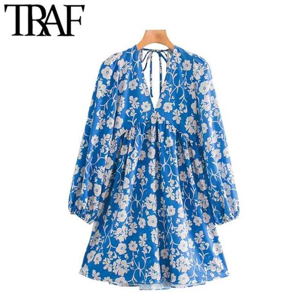 women chic fashion floral print pleated mini dress vintage puff sleeves backless elastic female dresses vestidos 210507, Black;gray
women chic fashion floral print pleated mini dress vintage puff sleeves backless elastic female dresses vestidos 210507, Black;gray