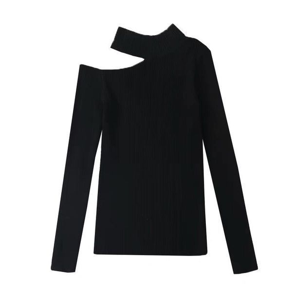 women's sweaters off-the-shoulder women cultivate one's morality early spring black long sleeved thin bottoming knitting shirt, White;black
women's sweaters off-the-shoulder women cultivate one's morality early spring black long sleeved thin bottoming knitting shirt, White;black