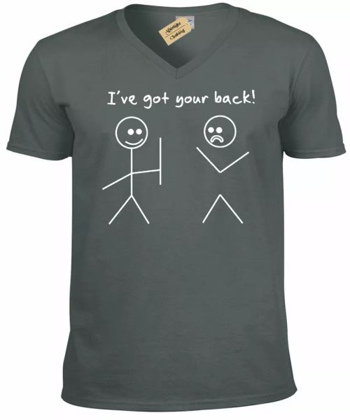 i 've got your back funny mens sticker v-neck t shirt, White;black
i 've got your back funny mens sticker v-neck t shirt, White;black
