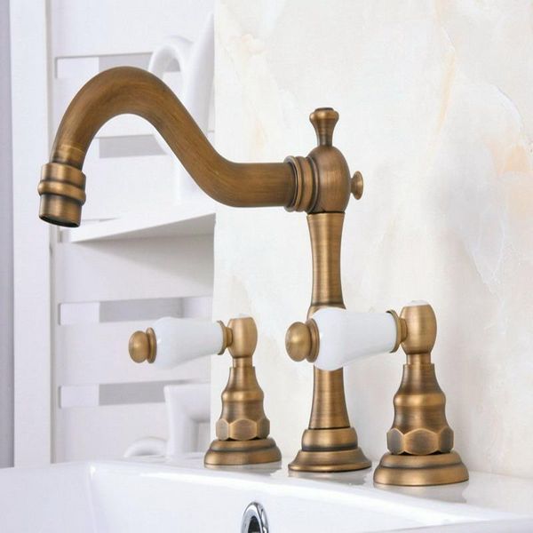 vintage retro antique brass deck mounted dual handles widespread bathroom 3 holes basin faucet mixer water taps aan073
vintage retro antique brass deck mounted dual handles widespread bathroom 3 holes basin faucet mixer water taps aan073