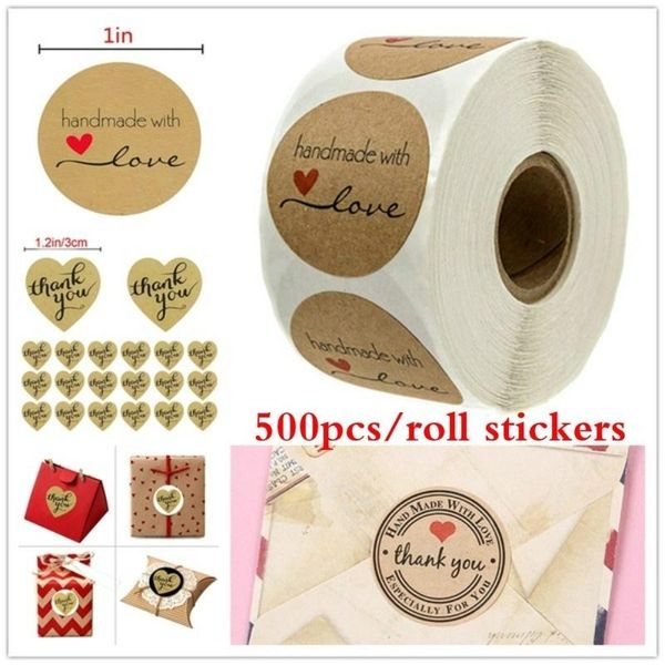 types 500pcs/roll inch round natural kraft handmade stickers for wending decoration party cookie bag gift packaging wrap
types 500pcs/roll inch round natural kraft handmade stickers for wending decoration party cookie bag gift packaging wrap