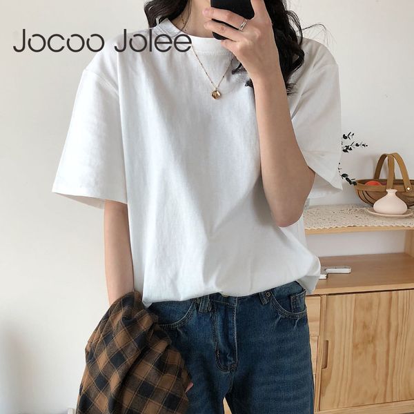 women korean short sleeve cotton t shirt casual solid harajuku loose t vintage all-match t summer 210428, White
women korean short sleeve cotton t shirt casual solid harajuku loose t vintage all-match t summer 210428, White