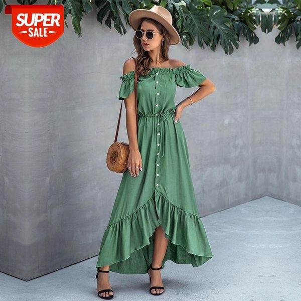 summer solid off the shoulder dress women casual slash neck short single breasted irregular long dress #ux4n, White;black
summer solid off the shoulder dress women casual slash neck short single breasted irregular long dress #ux4n, White;black