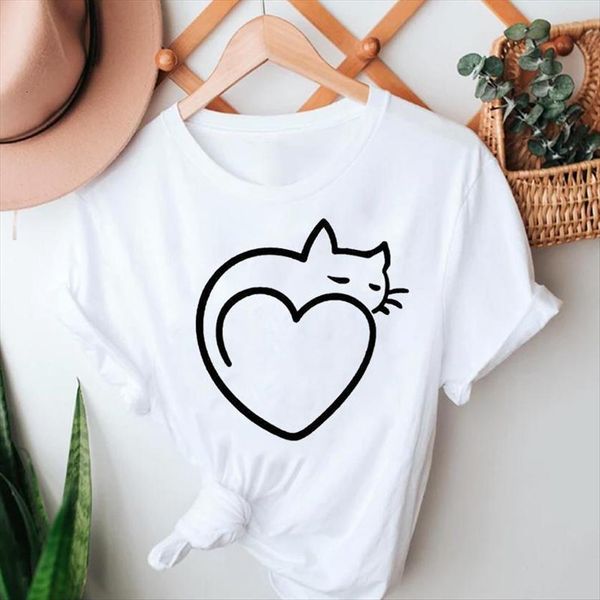 summer tshirts cat lovely cute women t shirts cartoon kawaii fashion short sleeve clothes graphic lady print female tee, White
summer tshirts cat lovely cute women t shirts cartoon kawaii fashion short sleeve clothes graphic lady print female tee, White