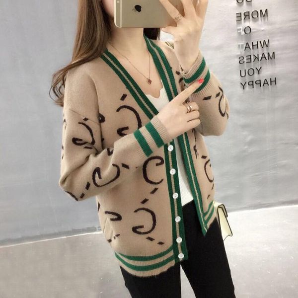 korean knitting loose short women sweaters cardigan v-neck long sleeve luxury brand designer letters embroidery print red green stripe jacke, White;black
korean knitting loose short women sweaters cardigan v-neck long sleeve luxury brand designer letters embroidery print red green stripe jacke, White;black