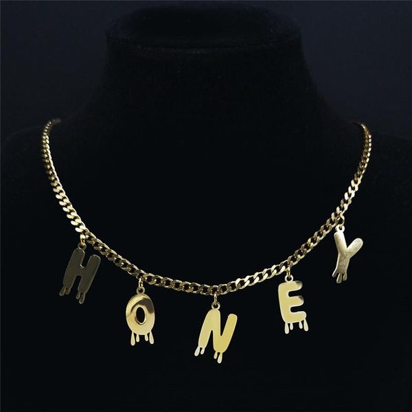 pendant necklaces stainless steel love honey letter women gold color statement necklace jewelry collier acier inoxydable n7003honeys01, Silver
pendant necklaces stainless steel love honey letter women gold color statement necklace jewelry collier acier inoxydable n7003honeys01, Silver