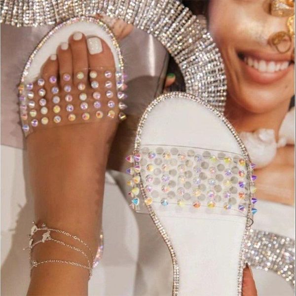 female slippers 2021 summer rivets women sandals crystal bling comfortable flat shoes fashion casual beach shoes plus size 35-43, Black
female slippers 2021 summer rivets women sandals crystal bling comfortable flat shoes fashion casual beach shoes plus size 35-43, Black