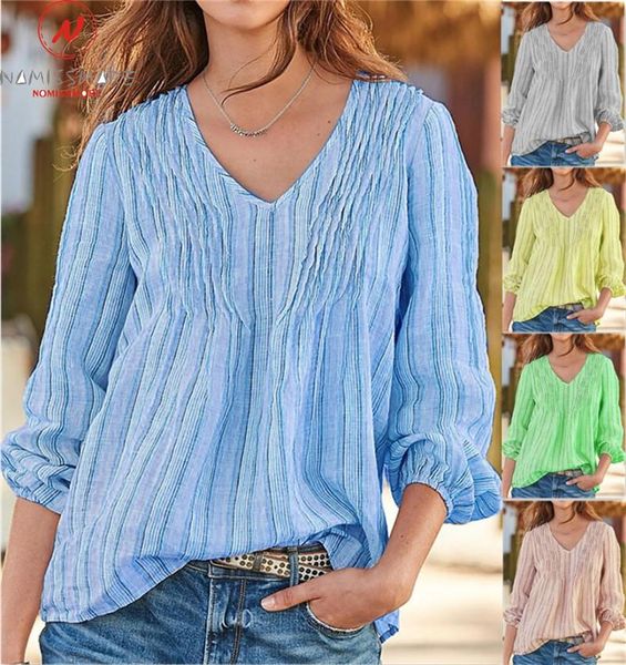 women's blouses & shirts fashion women striped print blouse for streetwear patchwork design v-neck long sleeve casual loose spring autu, White
women's blouses & shirts fashion women striped print blouse for streetwear patchwork design v-neck long sleeve casual loose spring autu, White