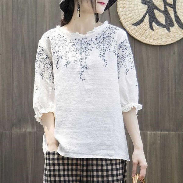 f&je summer style women tshirt plus size half sleeve loose vintage embroidery tee shirt femme cotton linen tshirts big mgz2 210608, White
f&je summer style women tshirt plus size half sleeve loose vintage embroidery tee shirt femme cotton linen tshirts big mgz2 210608, White