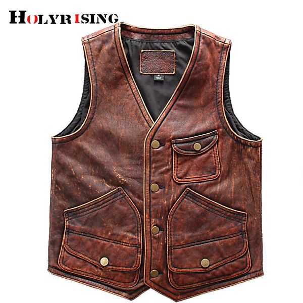 men's vests vest coat vintage leather jacket cowhide men genuine brown s-4xl 19142, Black;white
men's vests vest coat vintage leather jacket cowhide men genuine brown s-4xl 19142, Black;white