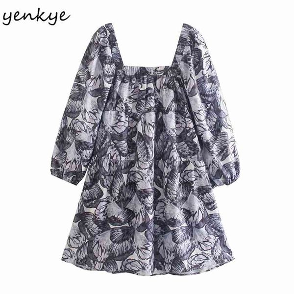 spring women vintage floral print dress female square neck puff sleeve vestido mujer casual loose short plus size 210514, Black;gray
spring women vintage floral print dress female square neck puff sleeve vestido mujer casual loose short plus size 210514, Black;gray