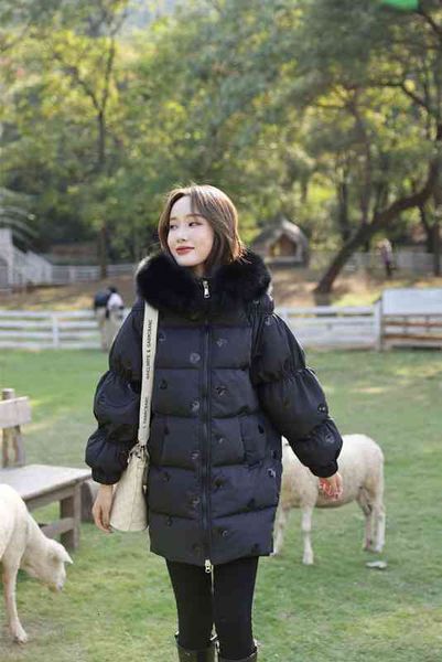women's parkas down ladies jacket 2021 korean version sequin thickened loose fox big hair collar medium and long winter coat trend, Black
women's parkas down ladies jacket 2021 korean version sequin thickened loose fox big hair collar medium and long winter coat trend, Black