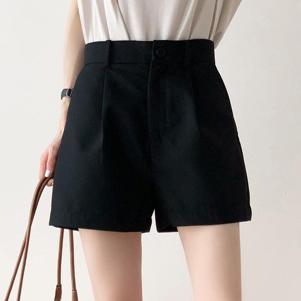 women's shorts high waist straight women wear 2021 summer korean small man black casual thin wide leg, White;black
women's shorts high waist straight women wear 2021 summer korean small man black casual thin wide leg, White;black
