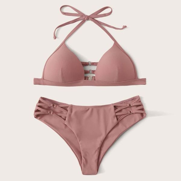 women's swimwear two piece print push-up padded bra halter neck solid color pink swimsuit women hollowing beach bikini set ladies girl, White;black
women's swimwear two piece print push-up padded bra halter neck solid color pink swimsuit women hollowing beach bikini set ladies girl, White;black