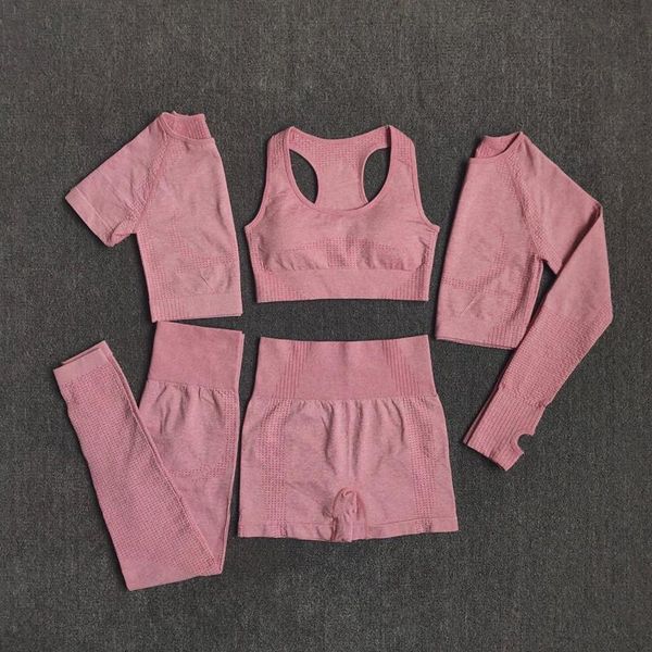 yoga outfit women's seamless suit sportswear gym sports short sleeve high waist tights 2 / 3 5-piece set.
yoga outfit women's seamless suit sportswear gym sports short sleeve high waist tights 2 / 3 5-piece set.