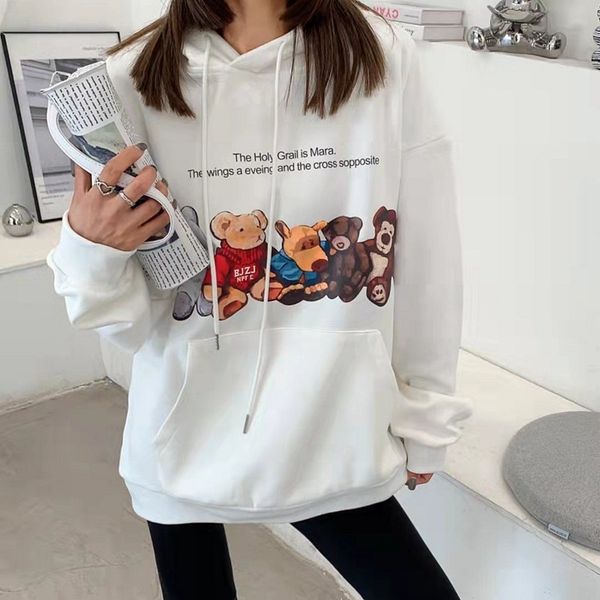 chinese cotton bear print hoodie women's thickened autumn and winter 2021 heart cartoon aging trend, Black
chinese cotton bear print hoodie women's thickened autumn and winter 2021 heart cartoon aging trend, Black