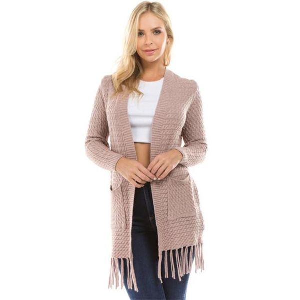 women's sweaters knitted tassel decor open stitch long fashion women female cardigans clothing, White;black
women's sweaters knitted tassel decor open stitch long fashion women female cardigans clothing, White;black