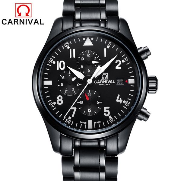 carnival luxury brand black belt men's clock fashion lighting automatic military mechanical relogio masculino, Slivery;brown
carnival luxury brand black belt men's clock fashion lighting automatic military mechanical relogio masculino, Slivery;brown