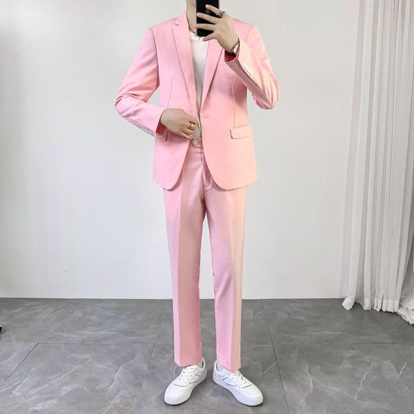 men's suits & blazers 2pcs sets casual blazer pant men slim fit party dress wedding jacket pants male host stage clothing, White;black
men's suits & blazers 2pcs sets casual blazer pant men slim fit party dress wedding jacket pants male host stage clothing, White;black