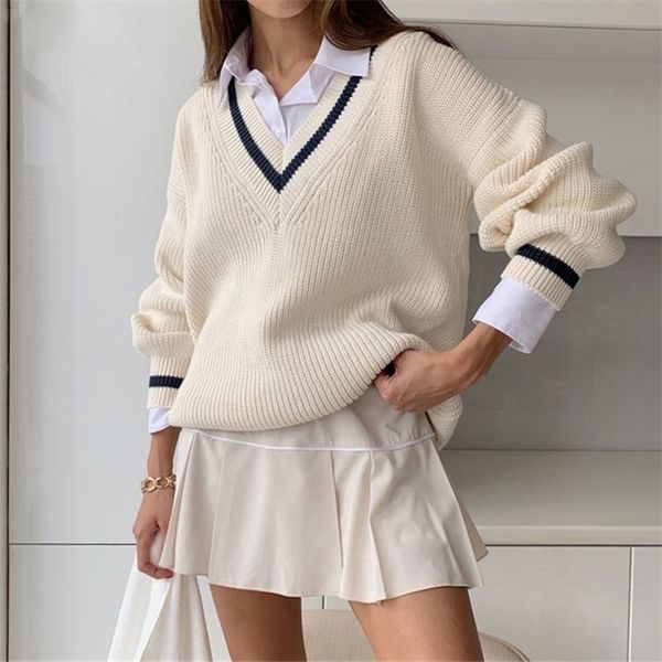 heyoungirl v neck white casual sweater women preppy style korean long sleeve jumpers ladies high street autumn winter pullover, White;black
heyoungirl v neck white casual sweater women preppy style korean long sleeve jumpers ladies high street autumn winter pullover, White;black