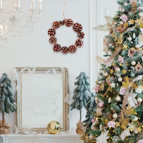 1pc christmas pine cone wreath po props door wall garland ornament xmas decor decorative flowers & wreaths
1pc christmas pine cone wreath po props door wall garland ornament xmas decor decorative flowers & wreaths