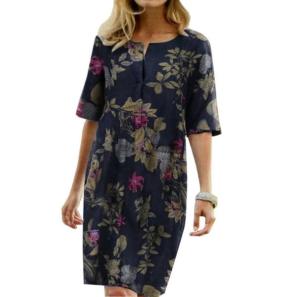 party dresses women dress floral printed sundress vintage cotton linen short female daily clothes summer casual sleeve vestidos, White;black
party dresses women dress floral printed sundress vintage cotton linen short female daily clothes summer casual sleeve vestidos, White;black