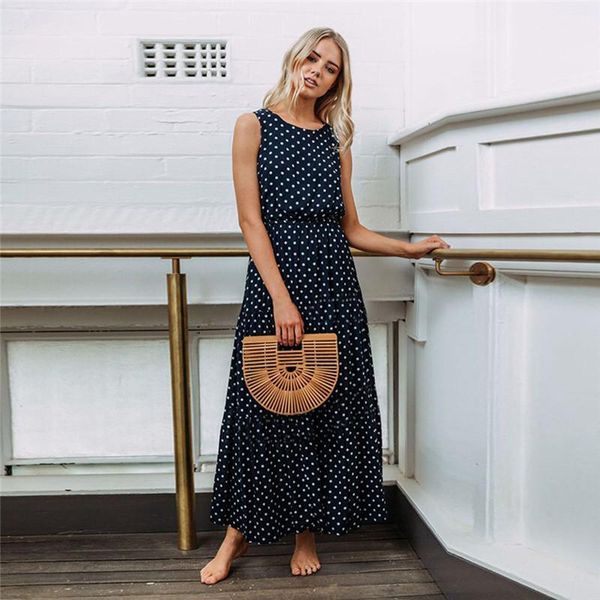 casual dresses polka dot summer women dress spaghetti strap boho maxi party loose lady sleeveless fashion vintage sundress, Black;gray
casual dresses polka dot summer women dress spaghetti strap boho maxi party loose lady sleeveless fashion vintage sundress, Black;gray