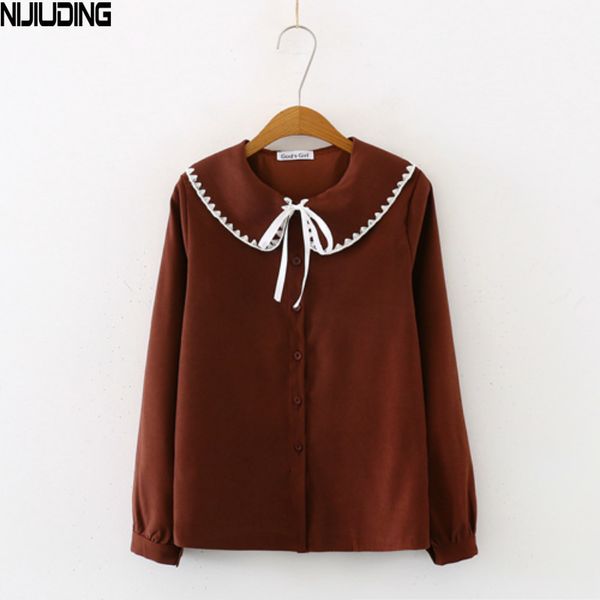 women spring summer shirts retro temperament doll collar lace vintage shirt long sleeve casual female 210514, White
women spring summer shirts retro temperament doll collar lace vintage shirt long sleeve casual female 210514, White