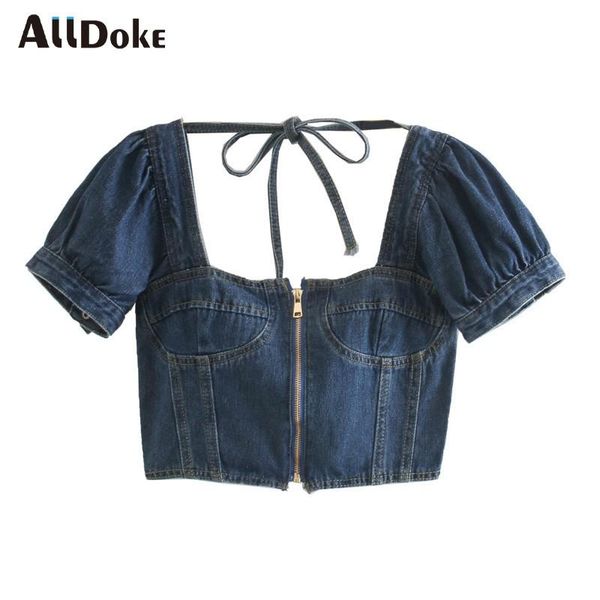 women's blouses & shirts alldoke blue casual denim blouse women summer square collar puff sleeve crop vintage lace up blusas mujer, White
women's blouses & shirts alldoke blue casual denim blouse women summer square collar puff sleeve crop vintage lace up blusas mujer, White