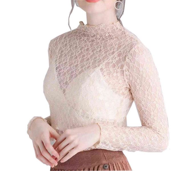 women's sweaters autumn winter long sleeve inside with perspective embroidery lace mh bottoming shirt hollow tulle trumpet sleeve top, White;black
women's sweaters autumn winter long sleeve inside with perspective embroidery lace mh bottoming shirt hollow tulle trumpet sleeve top, White;black